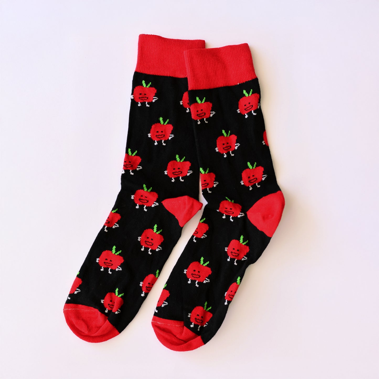 Apple- Socks with Bite. Bold, direct, no nonsense.