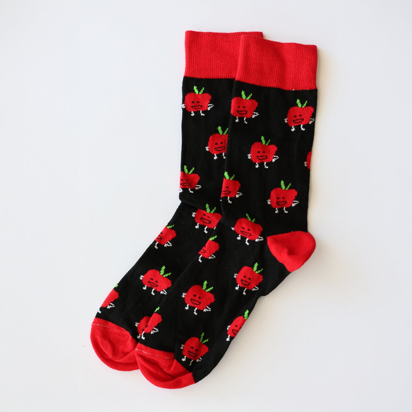 Apple- Socks with Bite. Bold, direct, no nonsense.